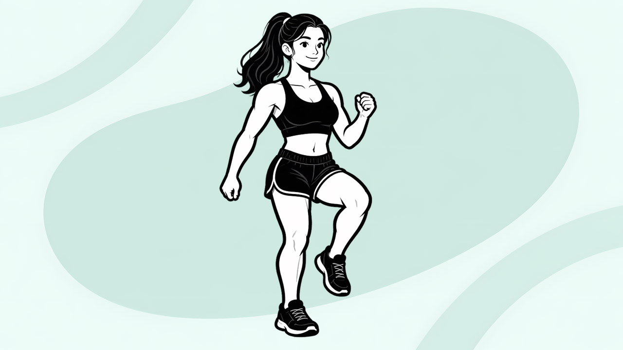 Standing knee-raise illustration